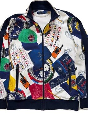 Polo Ralph Lauren Sport 12M Oceans Challenge Nautical Racing Track Jacket Small